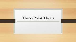 Claim & 3-point thesis