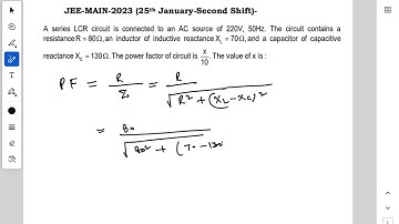 A series LCR circuit is connected to an AC source of 220 V, 50 Hz. The circuit contains #physics 