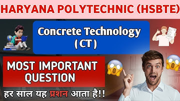 Concrete Technology Important Questions// Hsbte Concrete Technology Questions// Hsbte