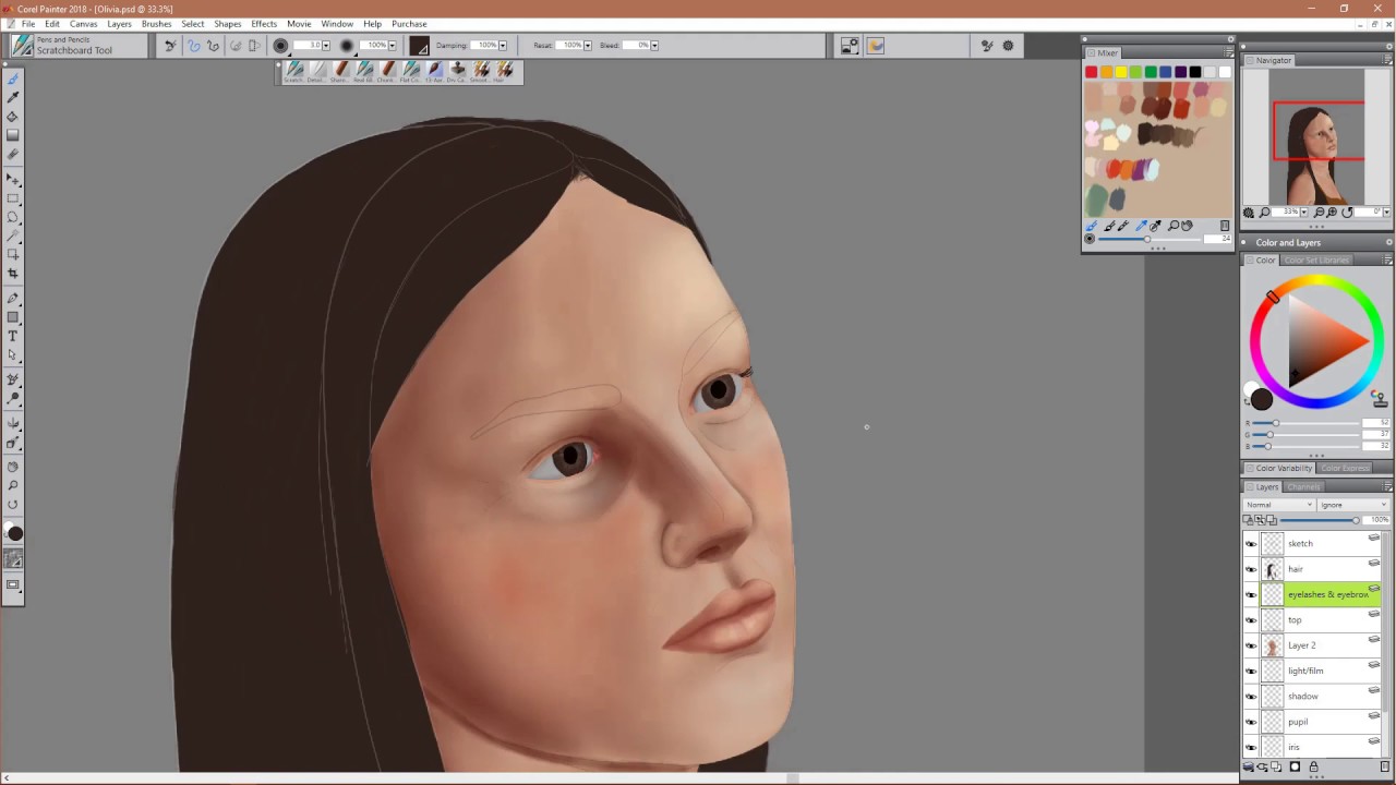 'Olivia' Speed Painting Corel Painter 2018