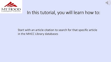 MHCC Library: How to Find Articles in the MHCC Library Databases