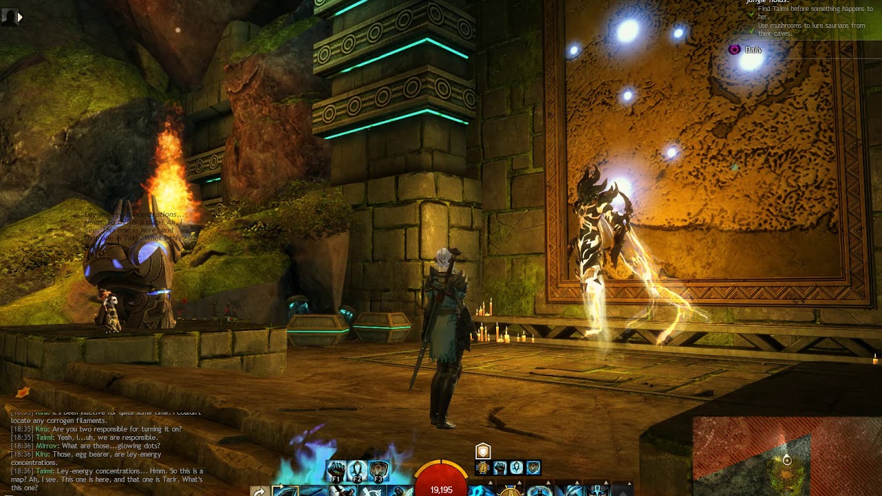 Guild Wars 2 - Guardian - lure saurians from their caves - Auric Basin -  YouTube