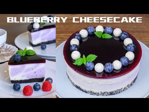 Συνταγή No Bake Blueberry Cheesecake 【4K + cc Sub】