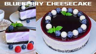 No Bake Blueberry Cheesecake Recipe 【4K+cc Sub】