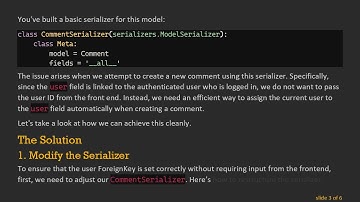 Properly Setting User ForeignKey in Django Rest Framework for Comments