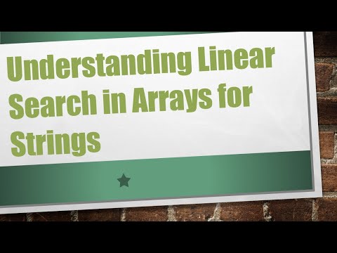 Understanding Linear Search in Arrays for Strings