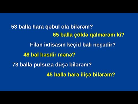 Keçid Balları | Neçə Balla Hara Qəbul Ola Bilərəm? | MAGİSTR ixtisas seçimi