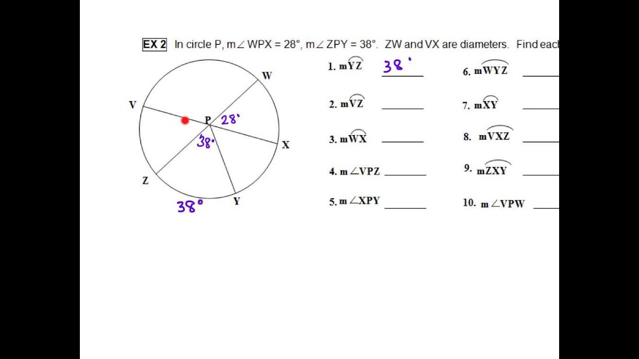 Finding Arc and Central Angle Measures - YouTube