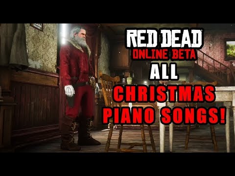 Red Dead Online - ALL Christmas Piano Songs! (Authentic 1890s Saloon NEW Christmas Event)