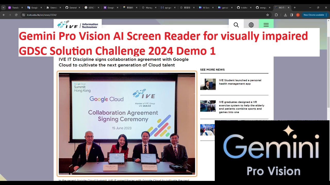 Gemini Pro Vision AI Screen Reader for visually impaired GDSC