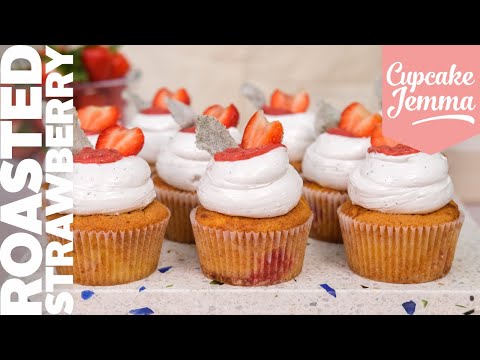 Roasted Strawberry & Mint Cupcakes Cupcake Jemma Channel
