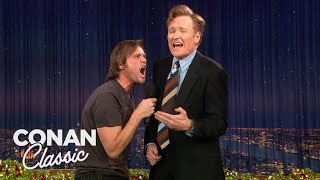 Jim Carrey Struggles To Sing "Silent Night" | Late Night with Conan O’Brien