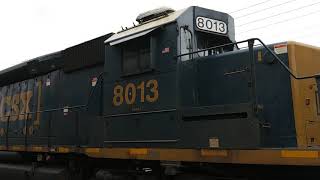 CSX freight train with a SD40-2  switching cars today