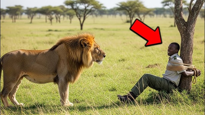 A lion finds a ranger tied up in the savannah. What happened next shocked  everyone! - YouTube