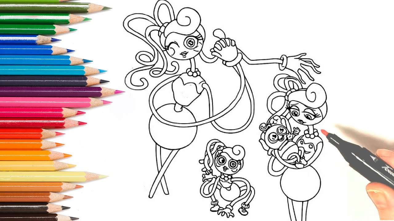 Mommy Long Legs Standing Poppy Playtime Coloring Page  Coloring pages,  Coloring book art, Wedding coloring pages