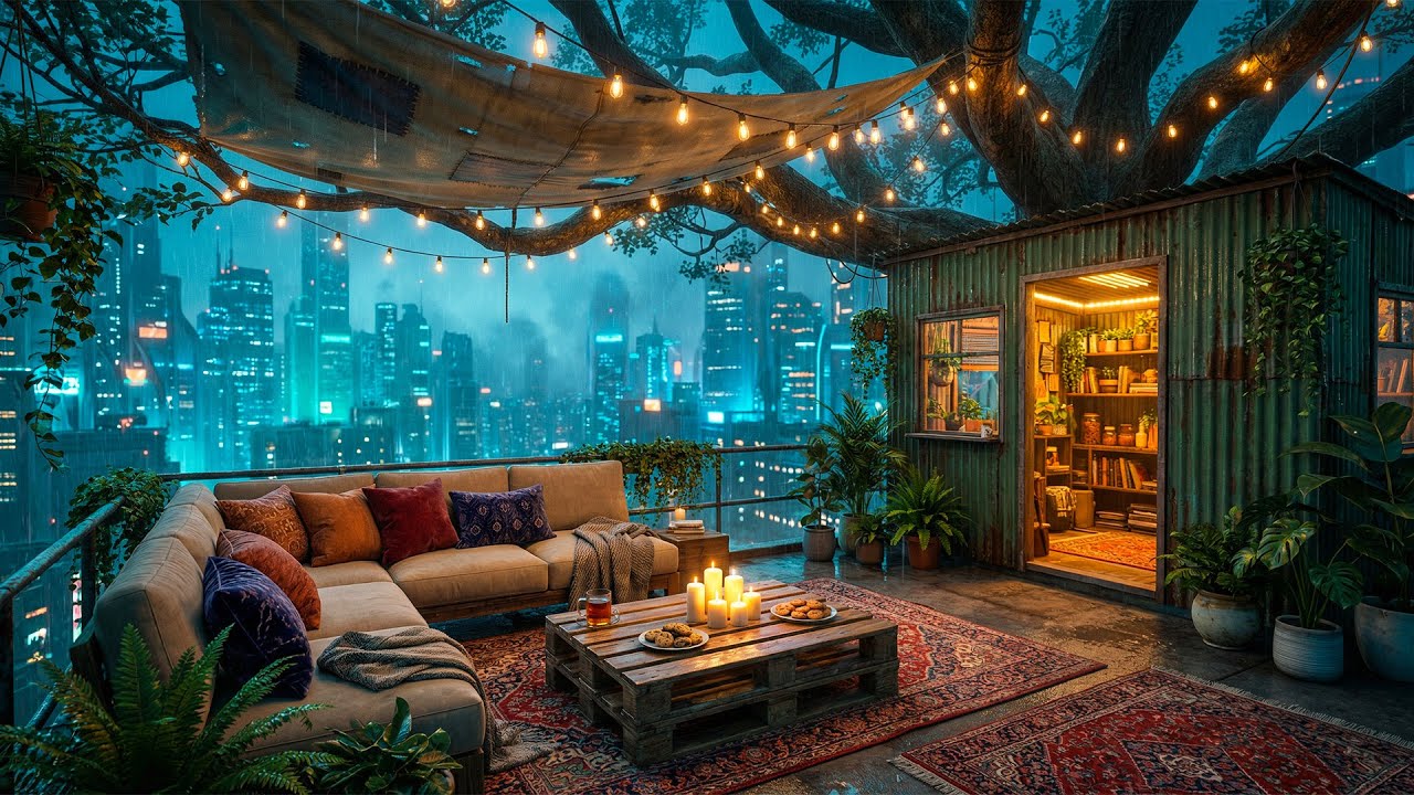 It's okay to start over. It's okay to be scared. / Rainy Cyberpunk City Lo-fi Jazz Mix