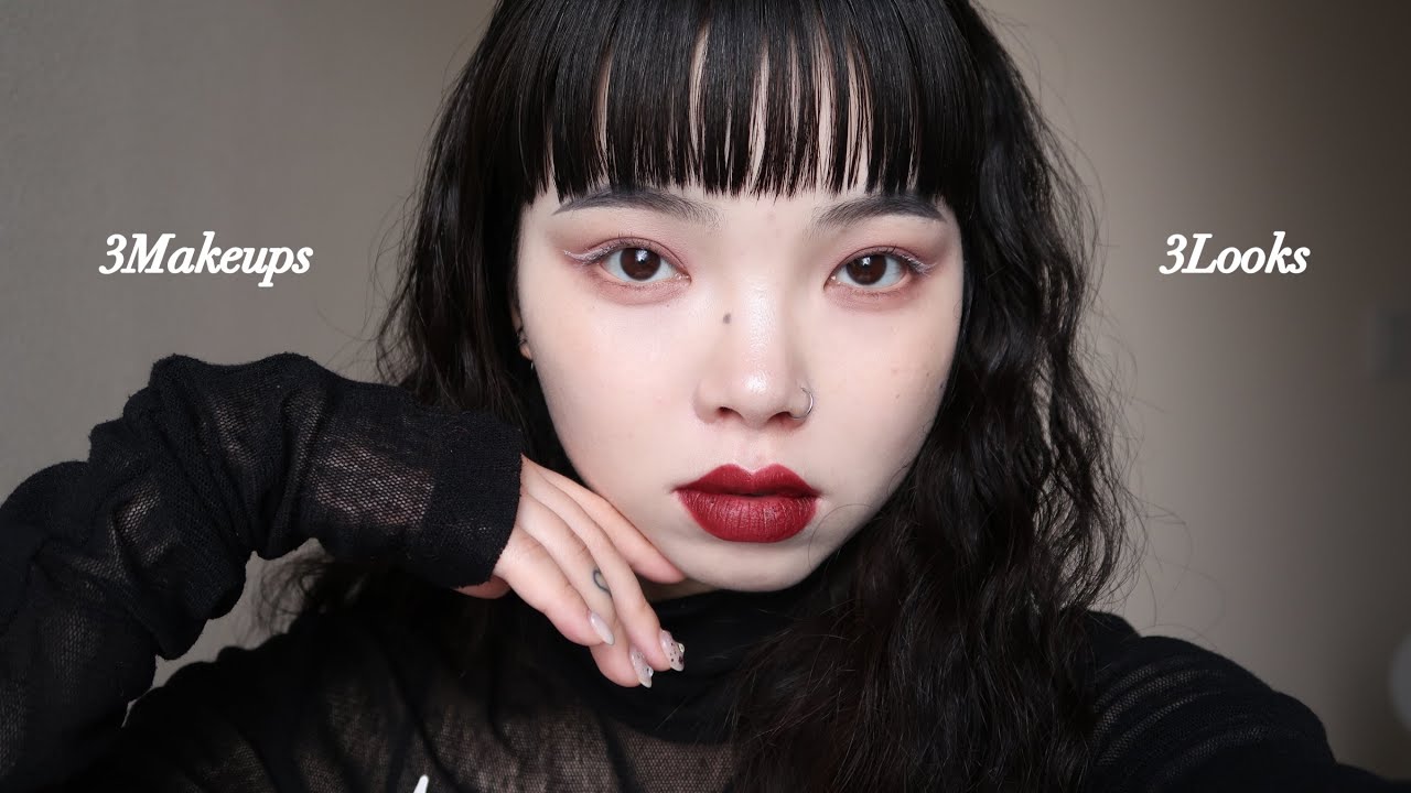 【エモ顔メイク】ブルベ冬女の春メイクに合わせたモノトーンコーデLOOKBOOK🍡