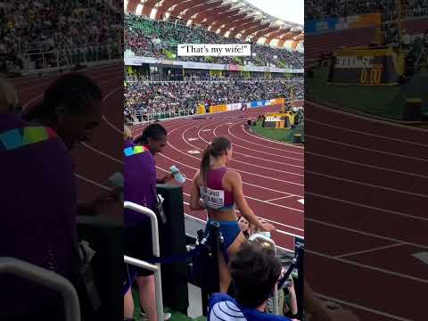 When your husband is your #1 fan. 🥰📹: @ashtinmahler | #WorldAthleticsChamps | #wabudapest23