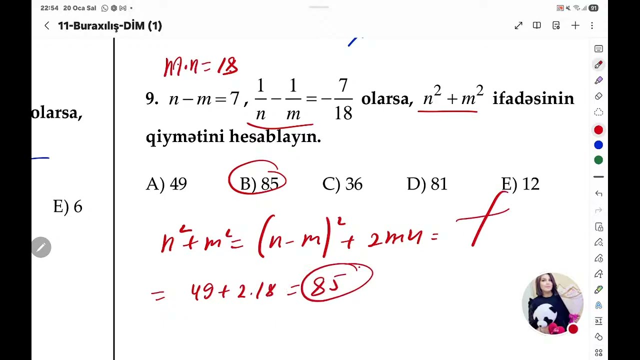 Buraxılışa dəst XI sinif test 5