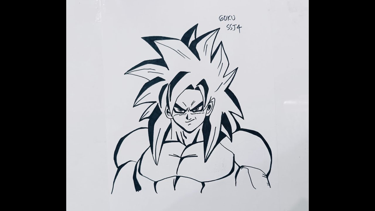 HOW TO DRAW GOKU SSJ4 - YouTube