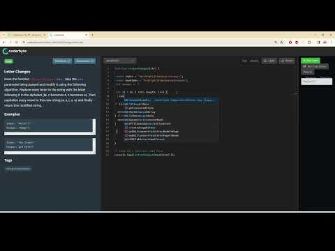 Coderbyte | Letter Changes | Easy | Solution with JavaScript