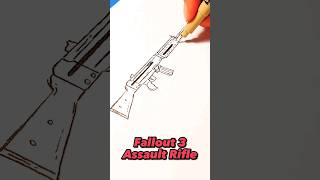 Sketching the Assault Rifle!(Fallout 3)🏚🏛#shorts #fallout3 #sketch