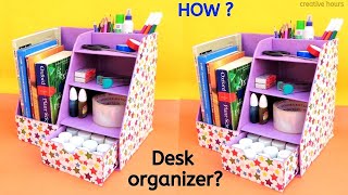 DIY: How to make Desk Organizer from Cardboard Box | Best out of waste