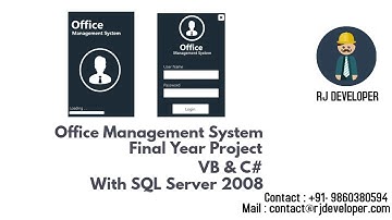 Office Management System With Vb & C# | Final Year Project | SQL server  Database | Modern Flat UI