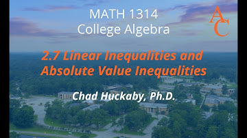 2.7 Linear Inequalities and Absolute Value Inequalities