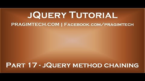 jQuery method chaining