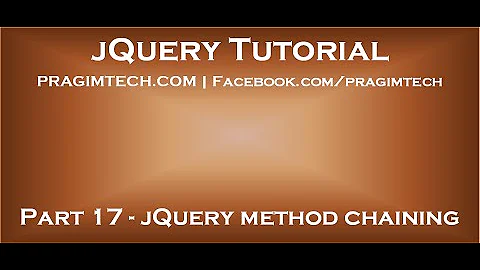 jQuery method chaining