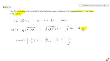Find the modulus and argument of the following complex number and hence express them in the po