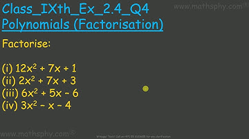 Polynomials FACTORIZATION Class 9 Ex. 2.4 Q4, NCERT Solution, Factorization Solutions Class 9