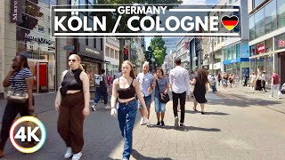 Cologne / Köln Germany 🇩🇪 Amazing Summer Walk ☀️ 2023 4K 60FPS Walking Tour
