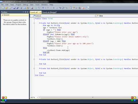 VB 2010 Express 12th Tutorial Part 1