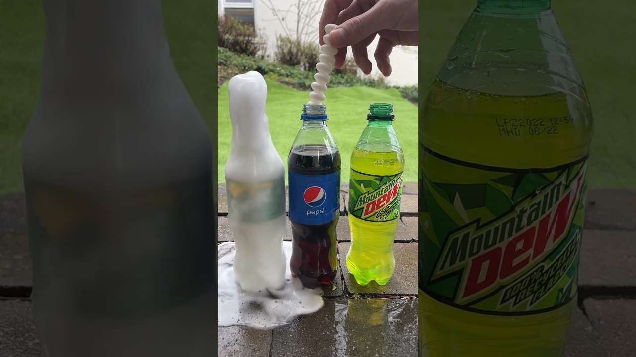 Coca Cola, Fanta, Sprite und Mentos Experiment | #Shorts