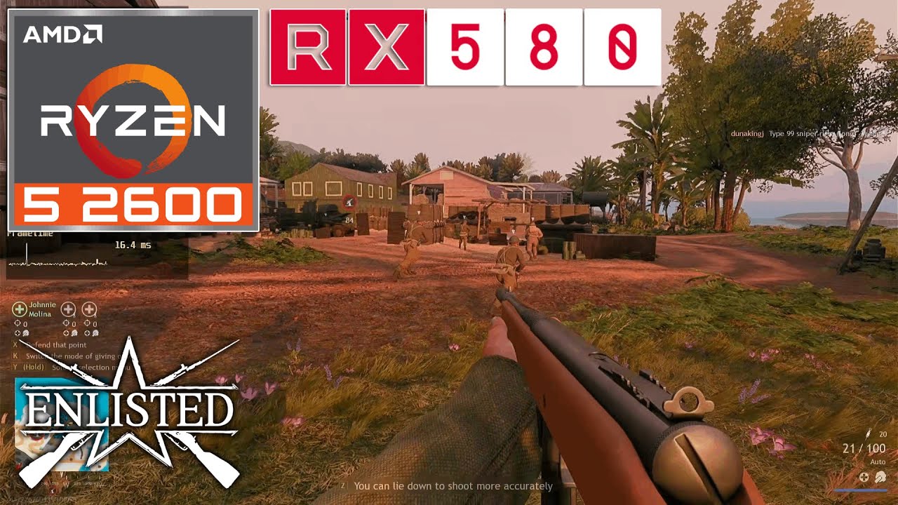 Enlisted - Ryzen 5 2600 + RX 580 8GB