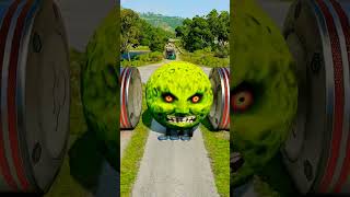 Long Colourful Capsule Buses vs Hydraulic Crush in the game BeamNG.drive