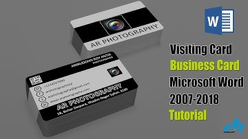 MS Word Tutorial: Unique Photographer Visiting Card in MS Word 2013 & Business Card in Word 2016