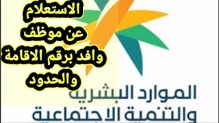 طريقة الاستعلام /عن موظف وافد برقم الاقامة والحدود#السعودية #اخبارالسعودية