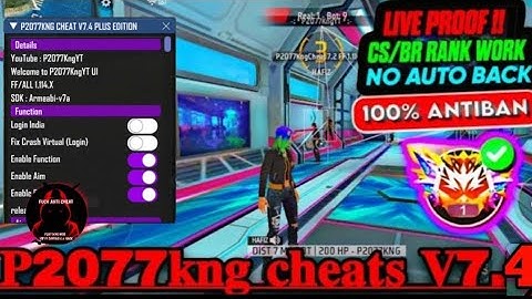 P2077KNG CHEAT V7.4 | ALL SERVER WORKING | OB50 UPDATE CS | BR RANK WARKING MOD MENU 100% SAFE V35