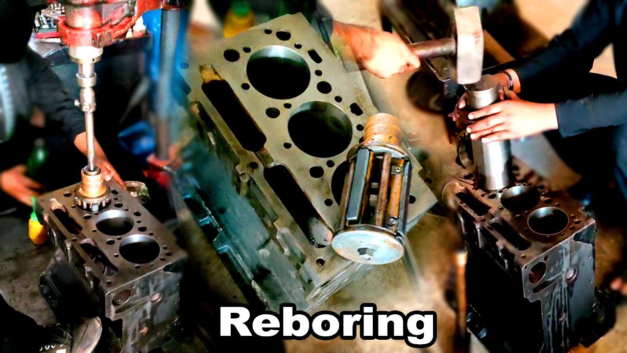 Seized 3 Cylinder Engine Block Reboring How To Rebuild Engine Block