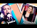 Ryleigh modig emotes on billie eilishs when the partys over  the voice blind auditions 2021