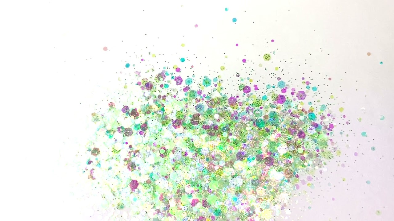 GlitterHippo.com Pastel Chunky Mix Glitter - Pistachio Ice Cream - Light Green Chunky Mix Glitter