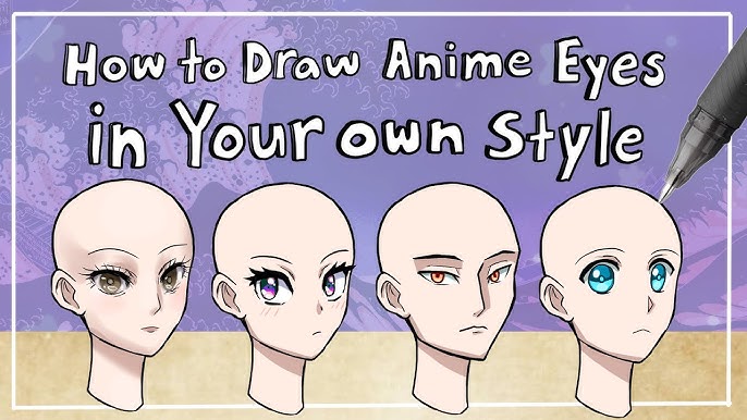How to draw Anime eyes - 4 different styles [Voice-over Tutorial] 