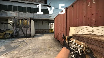 CS:GO: 1 v 5 Ace Clutch Cache A site (HD)