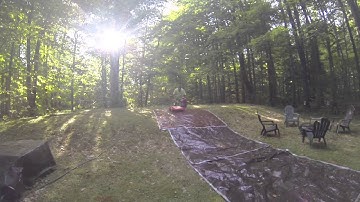 Cooper on the backyard slide