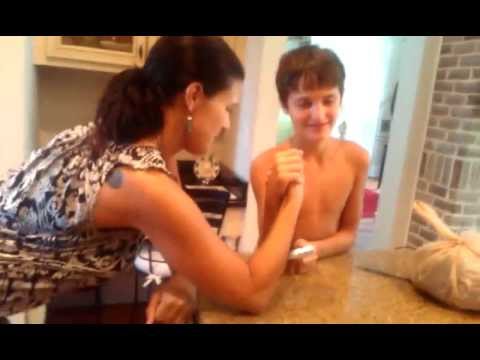 Arm wrestling a kid that cheats! 