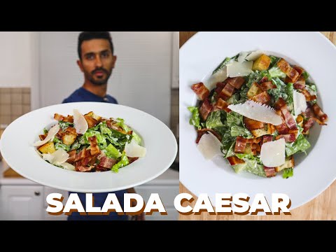 Vídeo: Salada Com Croutons, Bacon E Parmesão