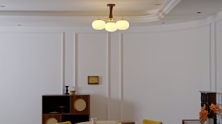 Brass Wooden Persimmon Ceiling Lamp – Warm Harmony, Organic Ambient Glow